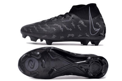 Unisex Nike Phantom Luna Elite FG Firm Ground High-Tops Football Boots - Black/Grey