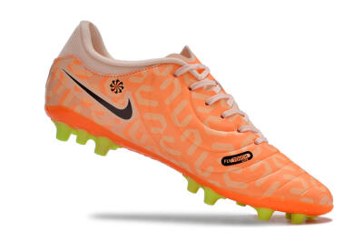 Men's Nike Tiempo Legend 10 Academy AG Artificial Grass Low-Tops Football Boots - Orange/Pink/Black