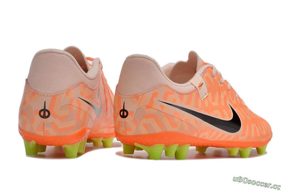Men's Nike Tiempo Legend 10 Academy AG Artificial Grass Low-Tops Football Boots - Orange/Pink/Black 6