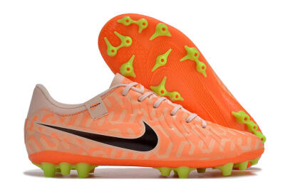 Men's Nike Tiempo Legend 10 Academy AG Artificial Grass Low-Tops Football Boots - Orange/Pink/Black