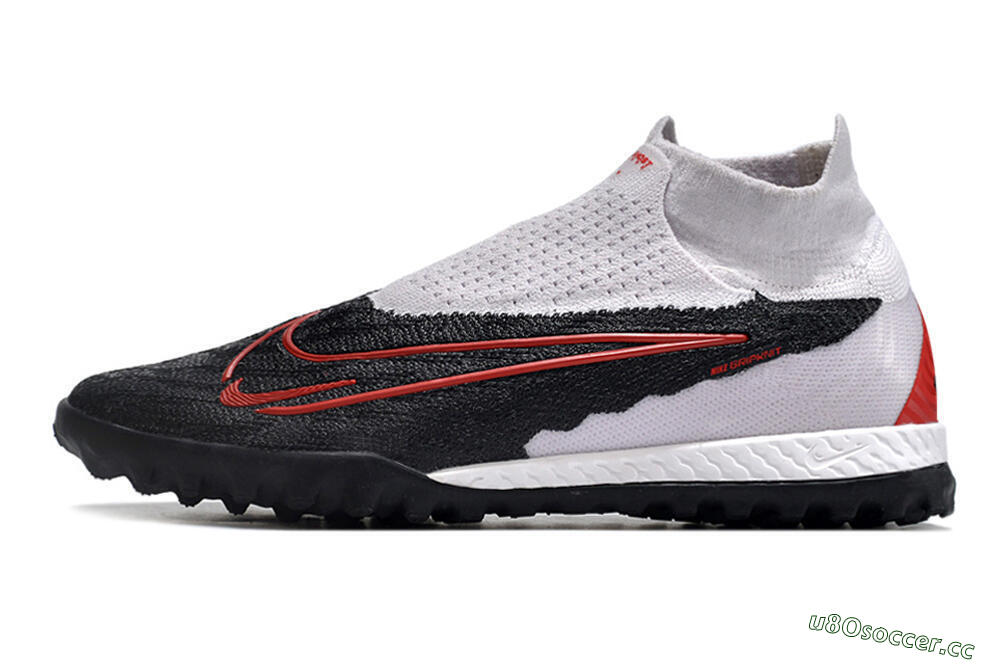 Men's Nike Phantom GX Elite DF Link TF Artificial Turf High-Tops Football Shoes - White/Black/Red 0