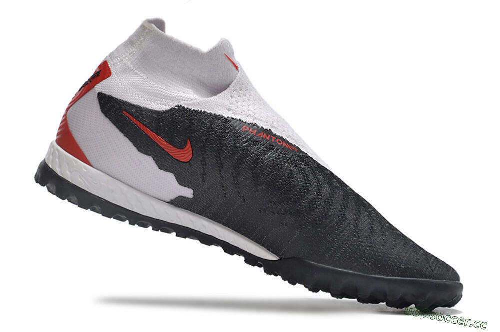 Men's Nike Phantom GX Elite DF Link TF Artificial Turf High-Tops Football Shoes - White/Black/Red 6