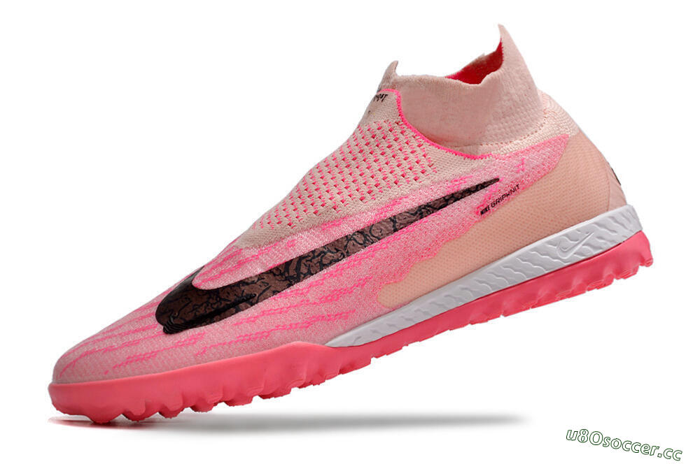 Men's Nike Phantom GX Elite DF Link TF Artificial Turf High-Tops Football Shoes - Pink/Black/White 5