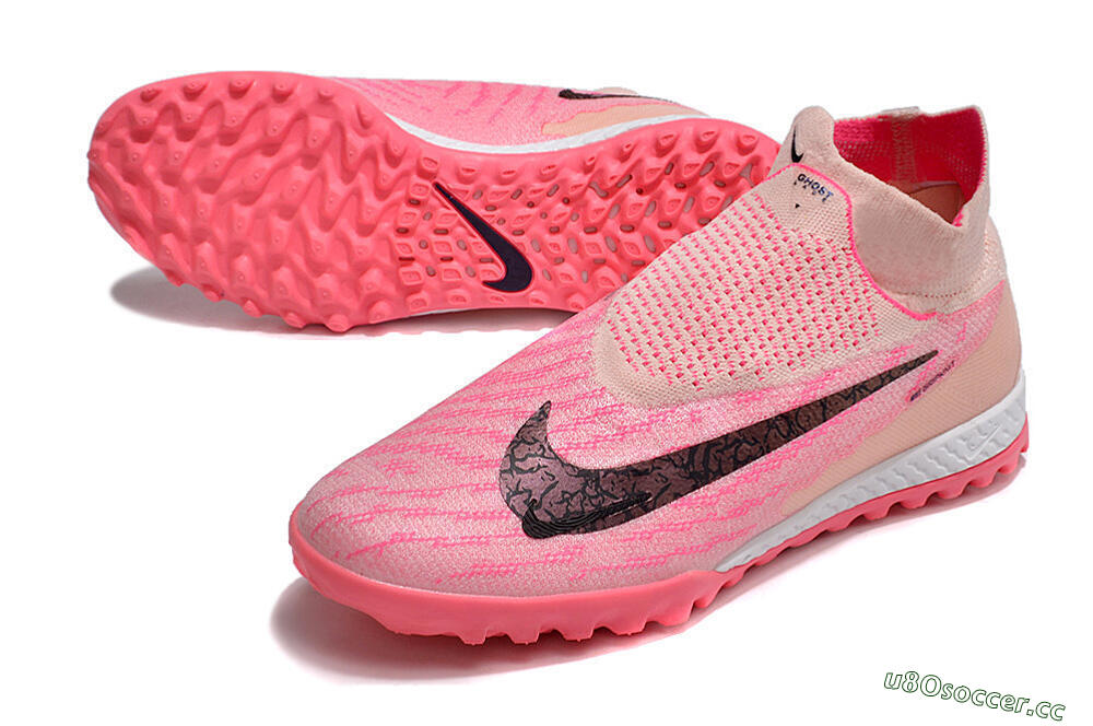 Men's Nike Phantom GX Elite DF Link TF Artificial Turf High-Tops Football Shoes - Pink/Black/White 3