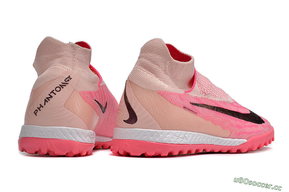 Men's Nike Phantom GX Elite DF Link TF Artificial Turf High-Tops Football Shoes - Pink/Black/White 6