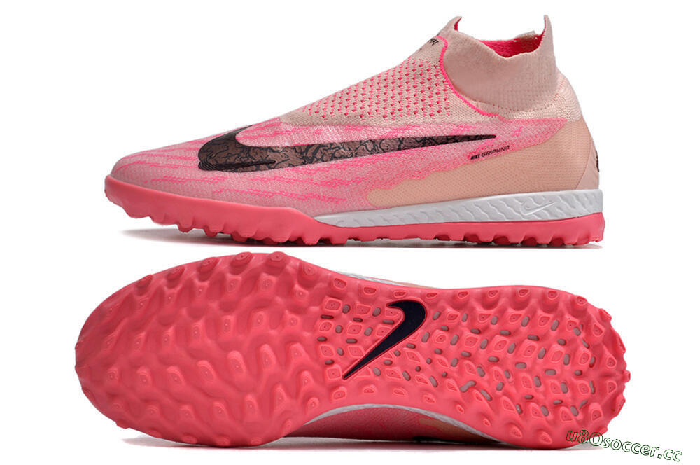 Men's Nike Phantom GX Elite DF Link TF Artificial Turf High-Tops Football Shoes - Pink/Black/White 1