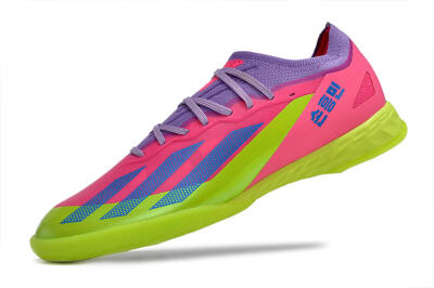 Men's Adidas X Crazyfast.1 IC Indoor & Futsal Low-Tops Football Shoes - Pink/Purple/Blue/Green