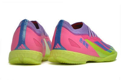 Men's Adidas X Crazyfast.1 IC Indoor & Futsal Low-Tops Football Shoes - Pink/Purple/Blue/Green