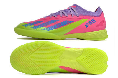 Men's Adidas X Crazyfast.1 IC Indoor & Futsal Low-Tops Football Shoes - Pink/Purple/Blue/Green