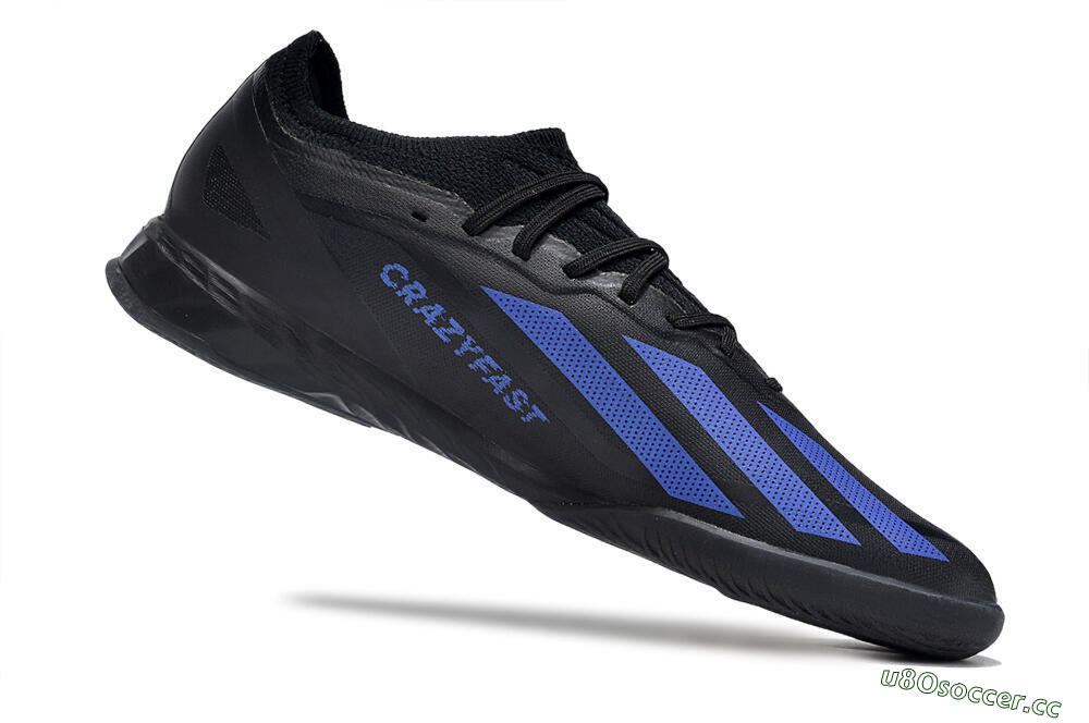 Men's Adidas X Crazyfast.1 IC Indoor & Futsal Low-Tops Football Shoes - Black/Blue 4