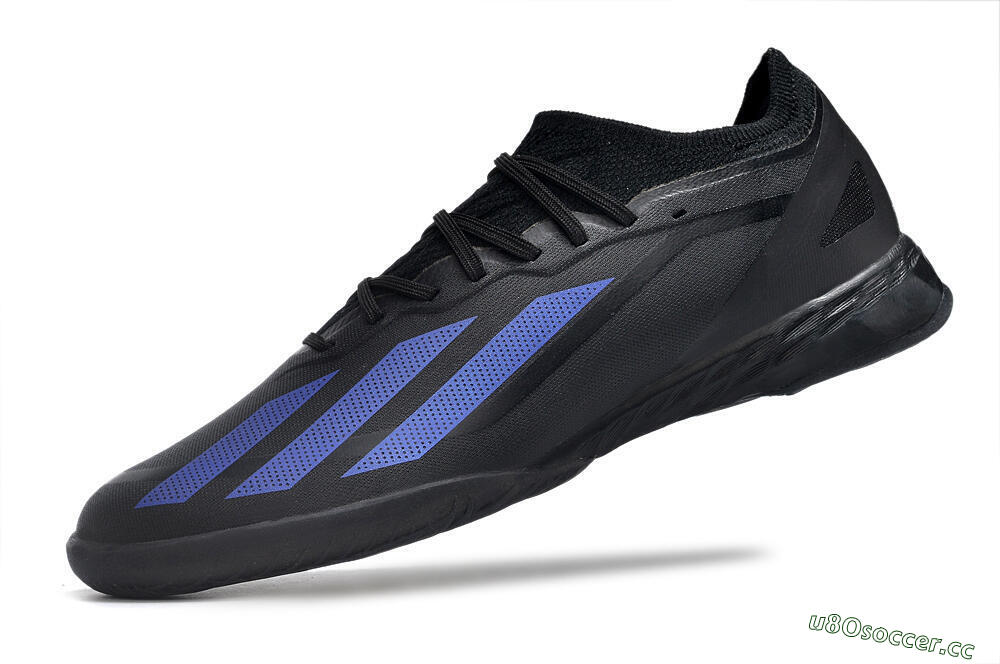 Men's Adidas X Crazyfast.1 IC Indoor & Futsal Low-Tops Football Shoes - Black/Blue 5