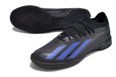 Men's Adidas X Crazyfast.1 IC Indoor & Futsal Low-Tops Football Shoes - Black/Blue