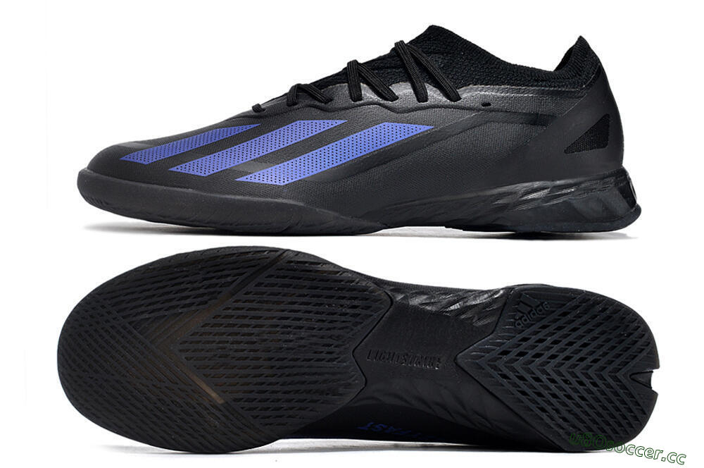 Men's Adidas X Crazyfast.1 IC Indoor & Futsal Low-Tops Football Shoes - Black/Blue 1