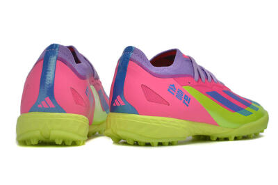 Men's Adidas X Crazyfast.1 TF Artificial Turf Low-Tops Football Boots - Pink/Purple/Blue/Green