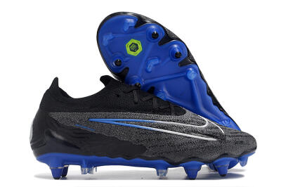 Men's Nike Phantom GX Elite Link Pro SG Soft Ground Low-Tops Football Boots - Black/Grey/Blue