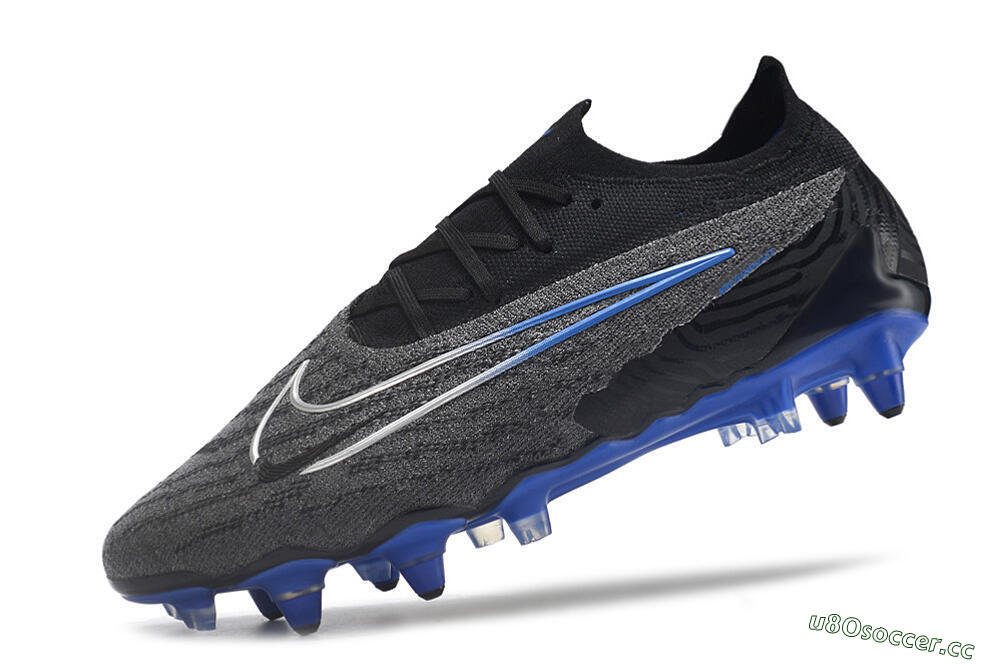 Men's Nike Phantom GX Elite Link Pro SG Soft Ground Low-Tops Football Boots - Black/Grey/Blue 5
