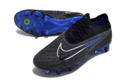 Men's Nike Phantom GX Elite Link Pro SG Soft Ground Low-Tops Football Boots - Black/Grey/Blue