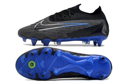 Men's Nike Phantom GX Elite Link Pro SG Soft Ground Low-Tops Football Boots - Black/Grey/Blue