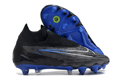 Men's Nike Phantom GX Elite DF Link Pro SG Soft Ground High-Tops Football Boots - Black/Grey/Blue