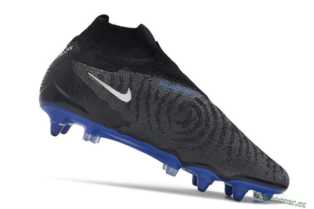 Men's Nike Phantom GX Elite DF Link Pro SG Soft Ground High-Tops Football Boots - Black/Grey/Blue 4