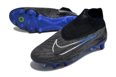 Men's Nike Phantom GX Elite DF Link Pro SG Soft Ground High-Tops Football Boots - Black/Grey/Blue