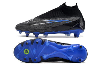 Men's Nike Phantom GX Elite DF Link Pro SG Soft Ground High-Tops Football Boots - Black/Grey/Blue
