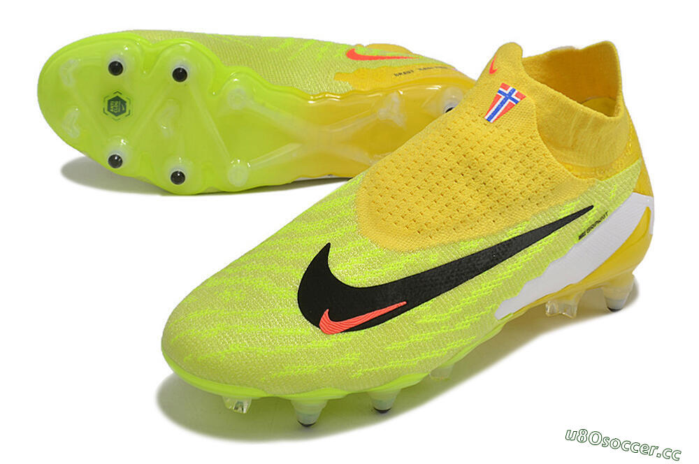 Men's Nike Phantom GX Elite DF Link Pro SG Soft Ground High-Tops Football Boots - Yellow/Green/Black/White 3