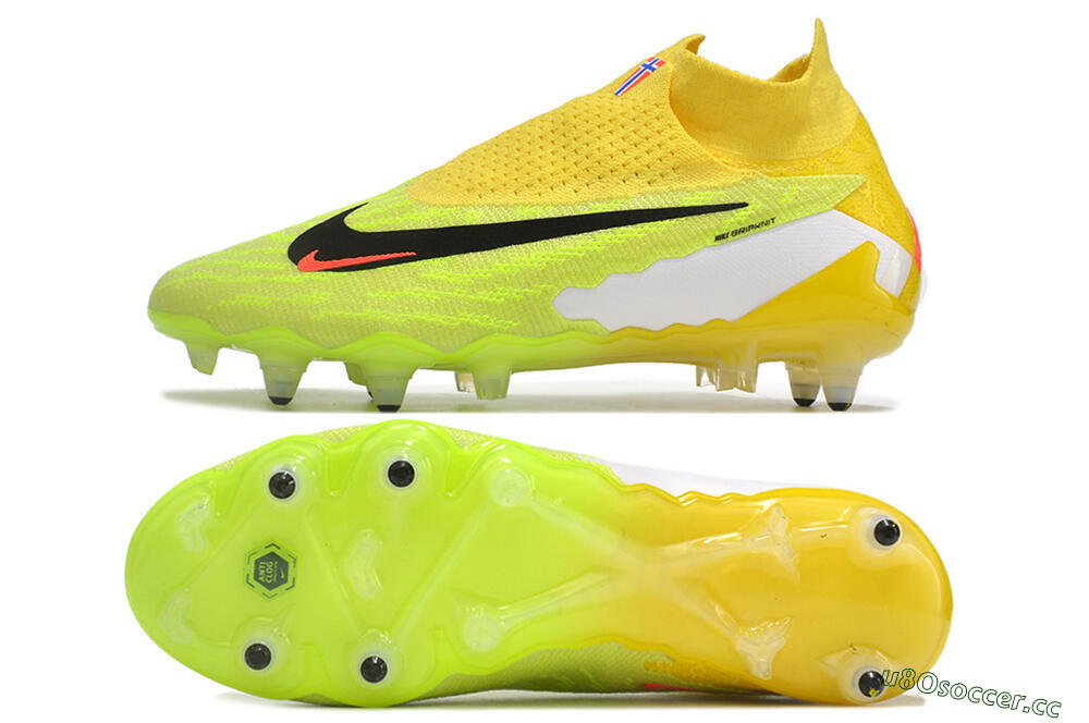 Men's Nike Phantom GX Elite DF Link Pro SG Soft Ground High-Tops Football Boots - Yellow/Green/Black/White 1