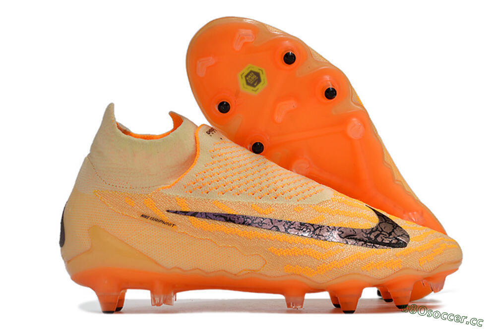 Men's Nike Phantom GX Elite DF Link Pro SG Soft Ground High-Tops Football Boots - Orange/Pink/Black 2