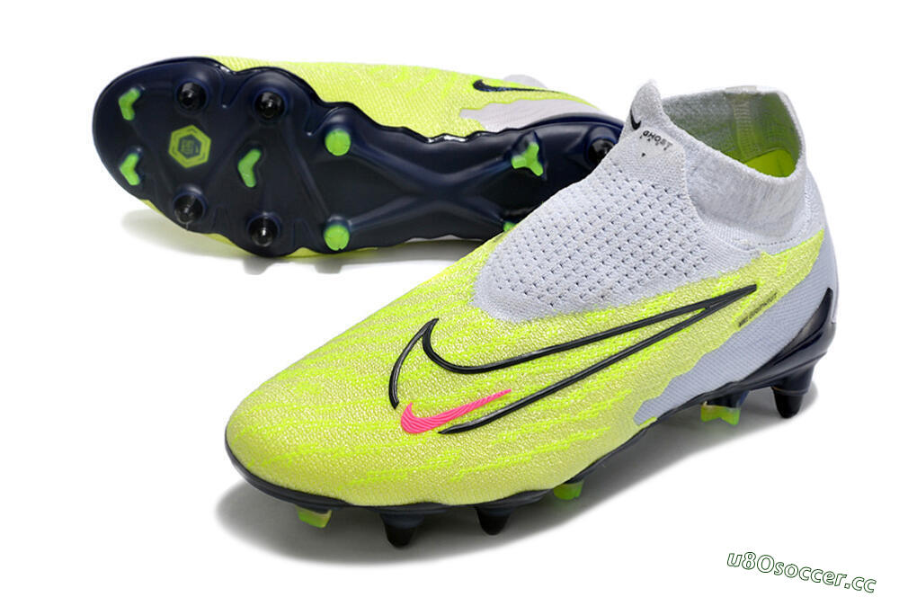 Men's Nike Phantom GX Elite DF Link Pro SG Soft Ground High-Tops Football Boots - White/Green/Black 3