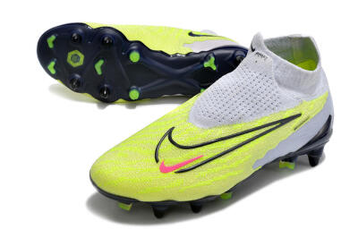 Men's Nike Phantom GX Elite DF Link Pro SG Soft Ground High-Tops Football Boots - White/Green/Black