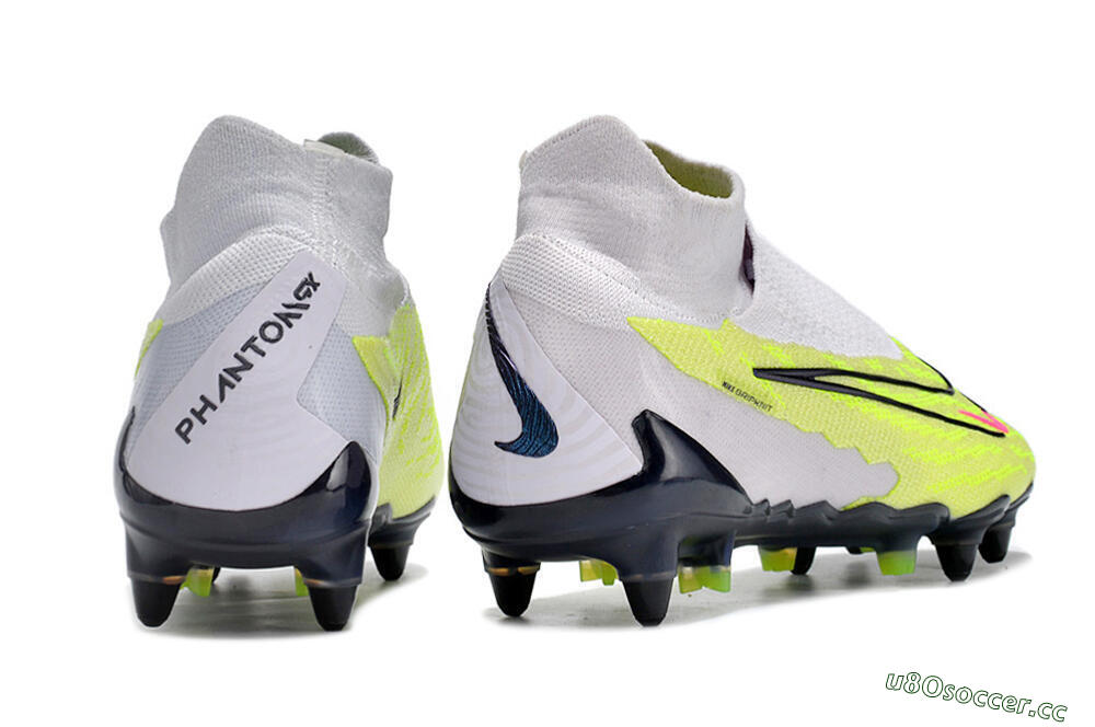 Men's Nike Phantom GX Elite DF Link Pro SG Soft Ground High-Tops Football Boots - White/Green/Black 6