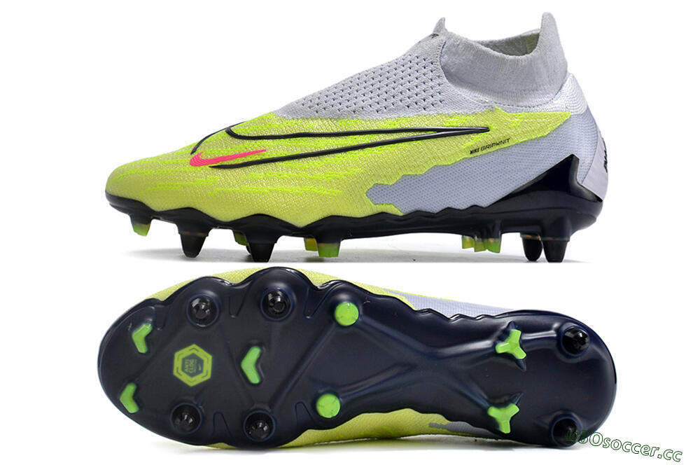 Men's Nike Phantom GX Elite DF Link Pro SG Soft Ground High-Tops Football Boots - White/Green/Black 1