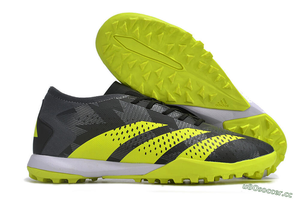 Men's Adidas Predator Accuracy.3 TF Artificial Turf Low-Tops Football Shoes - Black/Green/White 2