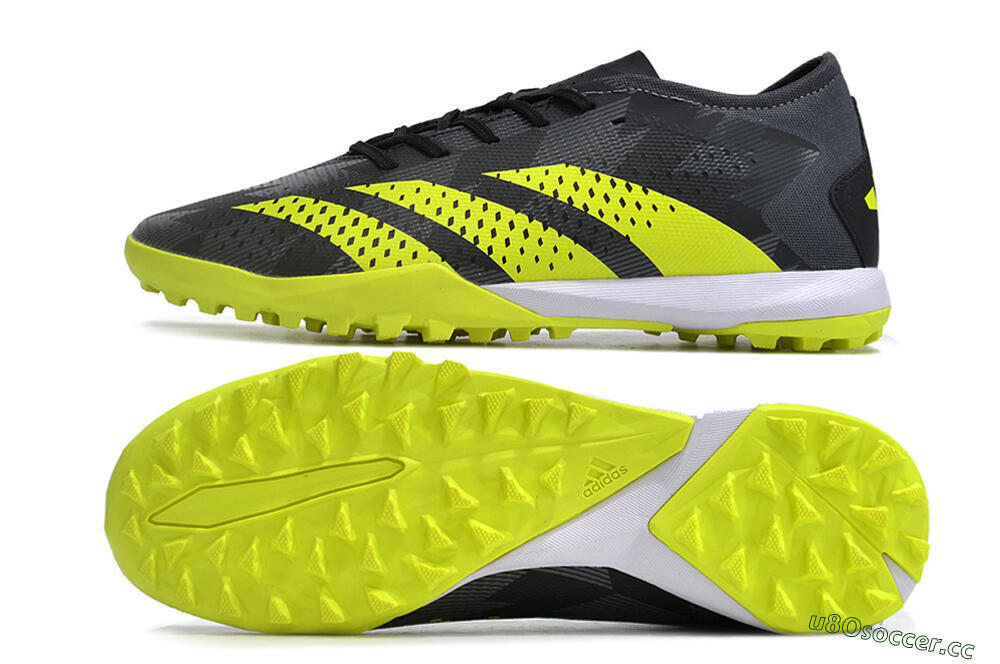 Men's Adidas Predator Accuracy.3 TF Artificial Turf Low-Tops Football Shoes - Black/Green/White 1