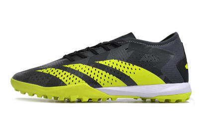 Men's Adidas Predator Accuracy.3 TF Artificial Turf Low-Tops Football Shoes - Black/Green/White