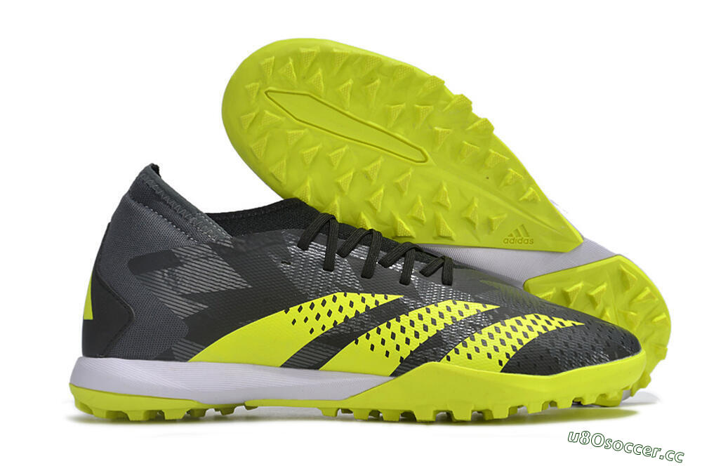 Men's Adidas Predator Accuracy.3 TF Artificial Turf Low-Tops Football Shoes - Black/Green/White 2