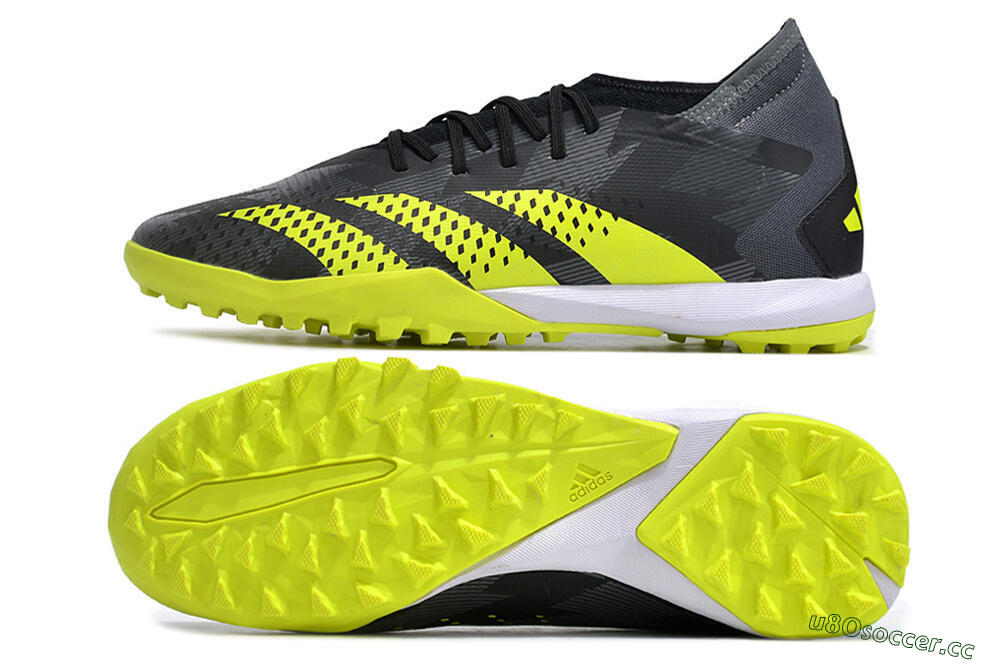 Men's Adidas Predator Accuracy.3 TF Artificial Turf Low-Tops Football Shoes - Black/Green/White 1
