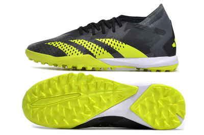 Men's Adidas Predator Accuracy.3 TF Artificial Turf Low-Tops Football Shoes - Black/Green/White