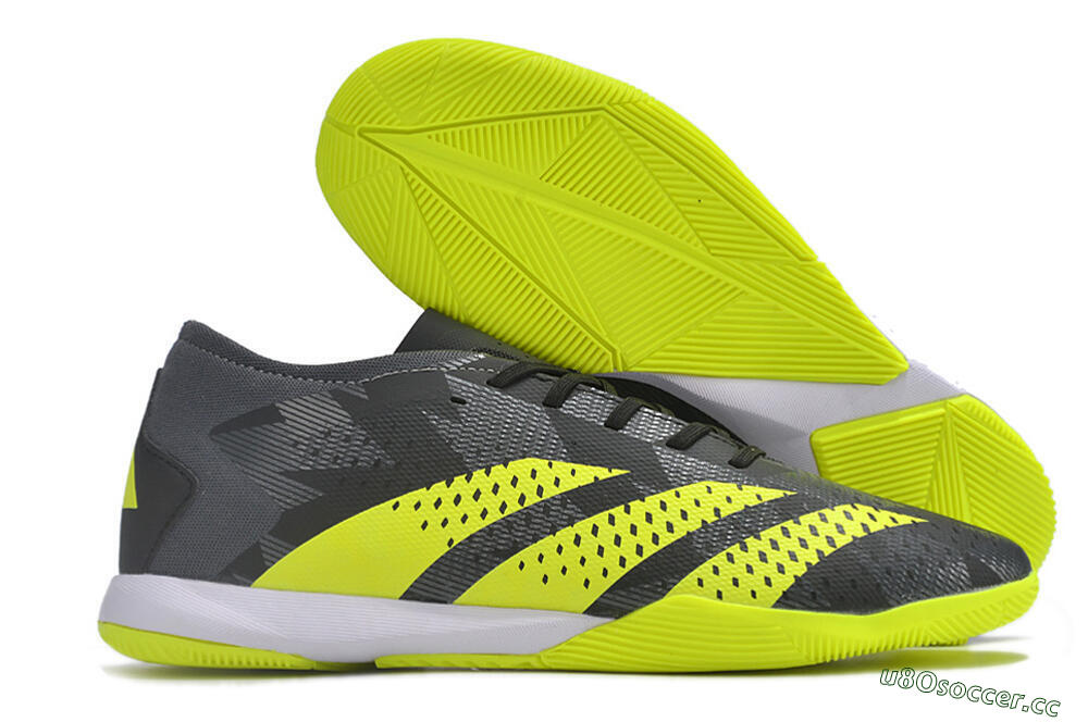 Men's Adidas Predator Accuracy.3 IC Indoor & Futsal Low-Tops Football Shoes - Black/Green/White 2