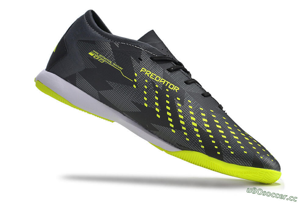 Men's Adidas Predator Accuracy.3 IC Indoor & Futsal Low-Tops Football Shoes - Black/Green/White 4