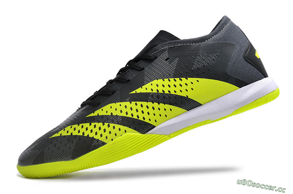 Men's Adidas Predator Accuracy.3 IC Indoor & Futsal Low-Tops Football Shoes - Black/Green/White 5