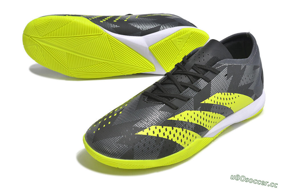 Men's Adidas Predator Accuracy.3 IC Indoor & Futsal Low-Tops Football Shoes - Black/Green/White 3