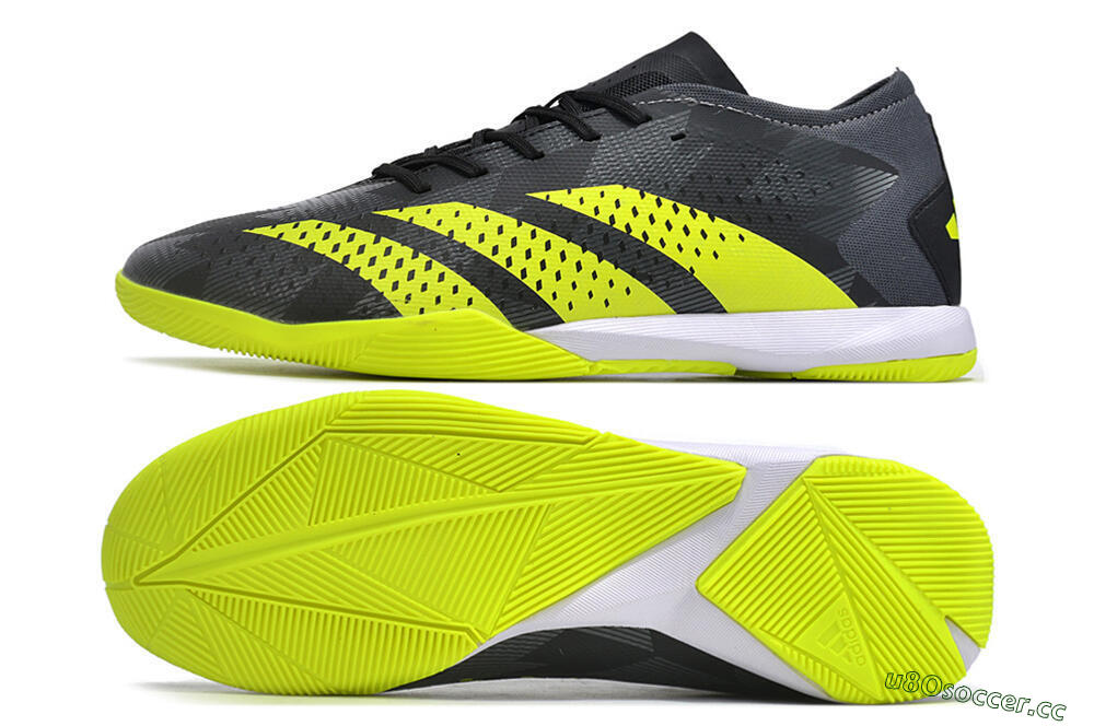 Men's Adidas Predator Accuracy.3 IC Indoor & Futsal Low-Tops Football Shoes - Black/Green/White 1