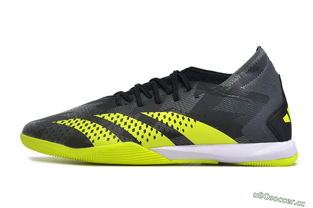 Men's Adidas Predator Accuracy.3 IC Indoor & Futsal Low-Tops Football Shoes - Black/Green/White 0
