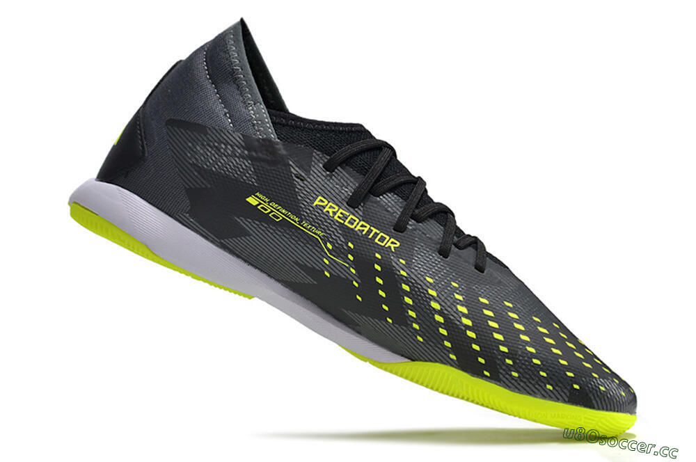 Men's Adidas Predator Accuracy.3 IC Indoor & Futsal Low-Tops Football Shoes - Black/Green/White 5