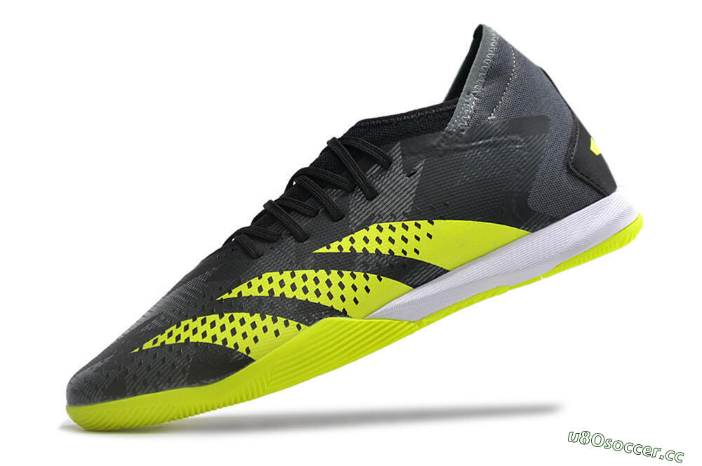 Men's Adidas Predator Accuracy.3 IC Indoor & Futsal Low-Tops Football Shoes - Black/Green/White 6