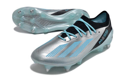 Men's Adidas X Speedportal.1 SG Soft Ground Low-Tops Football Boots - Silver/Black/Blue