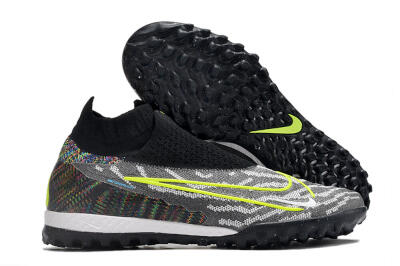 Men's Nike Phantom GX Elite DF Link TF Artificial Turf High-Tops Football Shoes - Grey/Rainbow