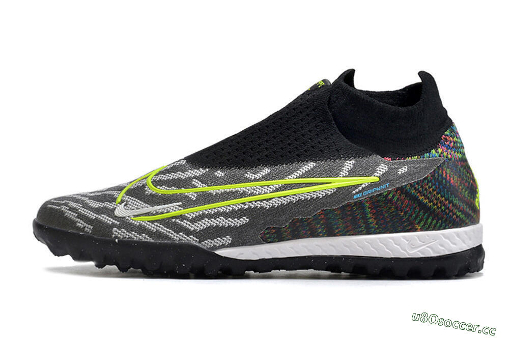 Men's Nike Phantom GX Elite DF Link TF Artificial Turf High-Tops Football Shoes - Grey/Rainbow 0